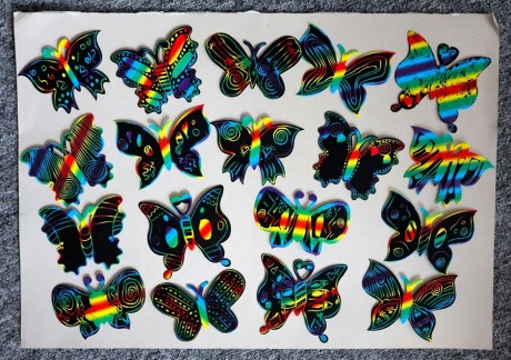 Motýlci - vyškrabávané obrázky